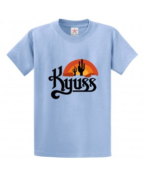 Kyuss with Sunset Background Unisex Kids and Adults T-Shirt for Music Fans